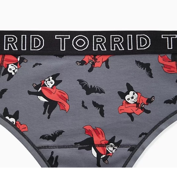 TORRID LOGO DARK GREY VAMPIRE PUP COTTON THONG - Picture 3 of 3